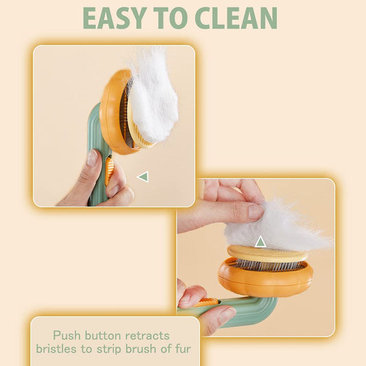 Brosse toilettage autonettoyante ergonomique chat Miaousse