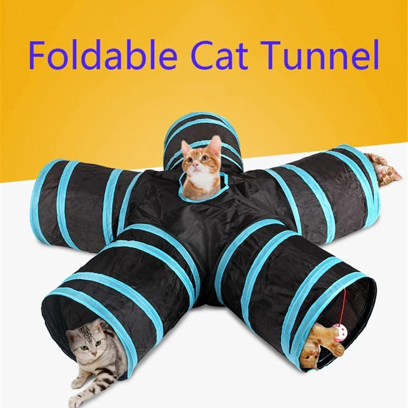 Tunnel exploration pliable multi-entrées chat Miaousse
