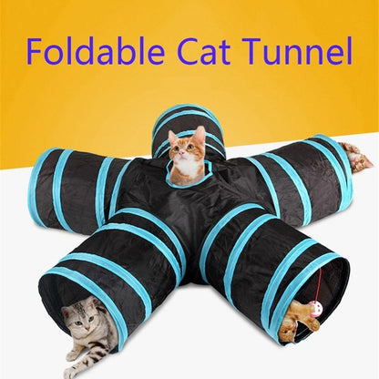 Tunnel exploration pliable multi-entrées chat Miaousse
