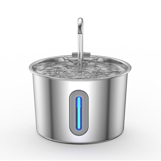 Fontaine à eau inox silencieuse pour chat 2,2L Miaousse