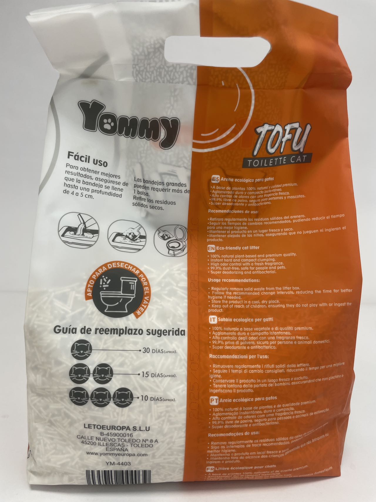 Litière végétale tofu premium 6L agglomérante Miaousse
