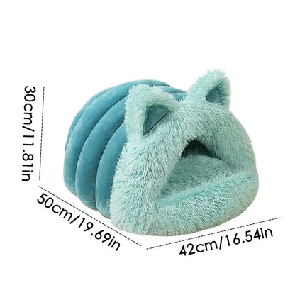 Niche fermée en peluche avec oreilles de chat détail 8 — Miaousse