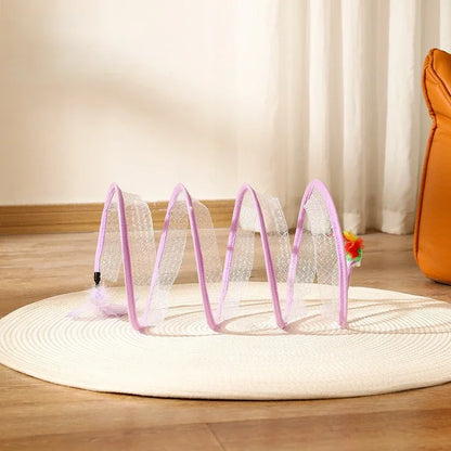 Tunnel spirale pliable avec jouet détail 12 — Miaousse