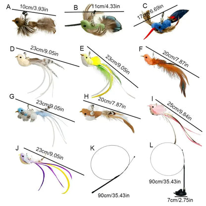 Plumes colorées de rechange pour canne à pêche détail 6 — Miaousse