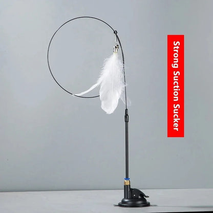 Canne à pêche pour chat avec plumes et clochette détail 8 — Miaousse