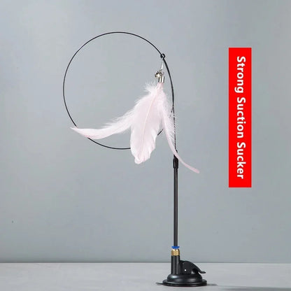Canne à pêche pour chat avec plumes et clochette détail 12 — Miaousse