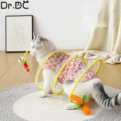Tunnel spirale pliable avec jouet — Miaousse