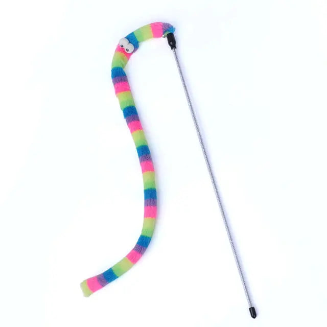 Baguette chenille colorée avec plumes détail 8 — Miaousse