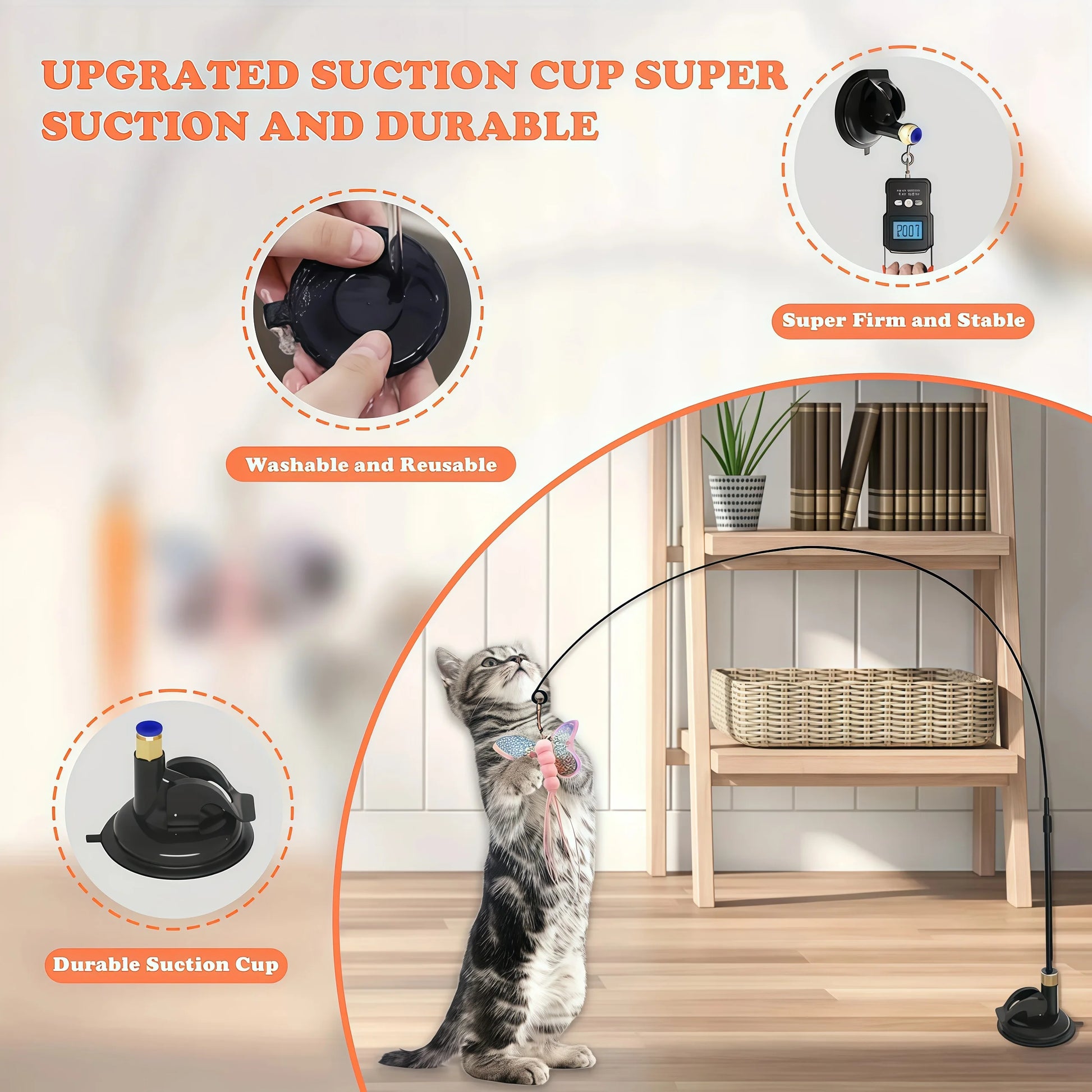 Canne à pêche pour chat avec plumes et clochette détail 4 — Miaousse