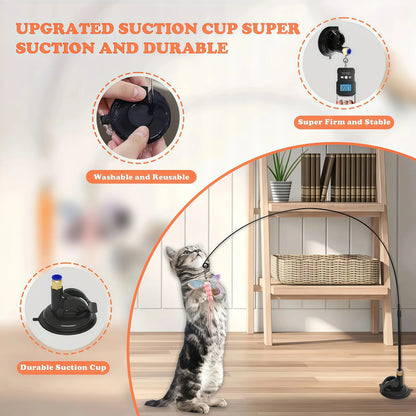 Canne à pêche pour chat avec plumes et clochette détail 4 — Miaousse