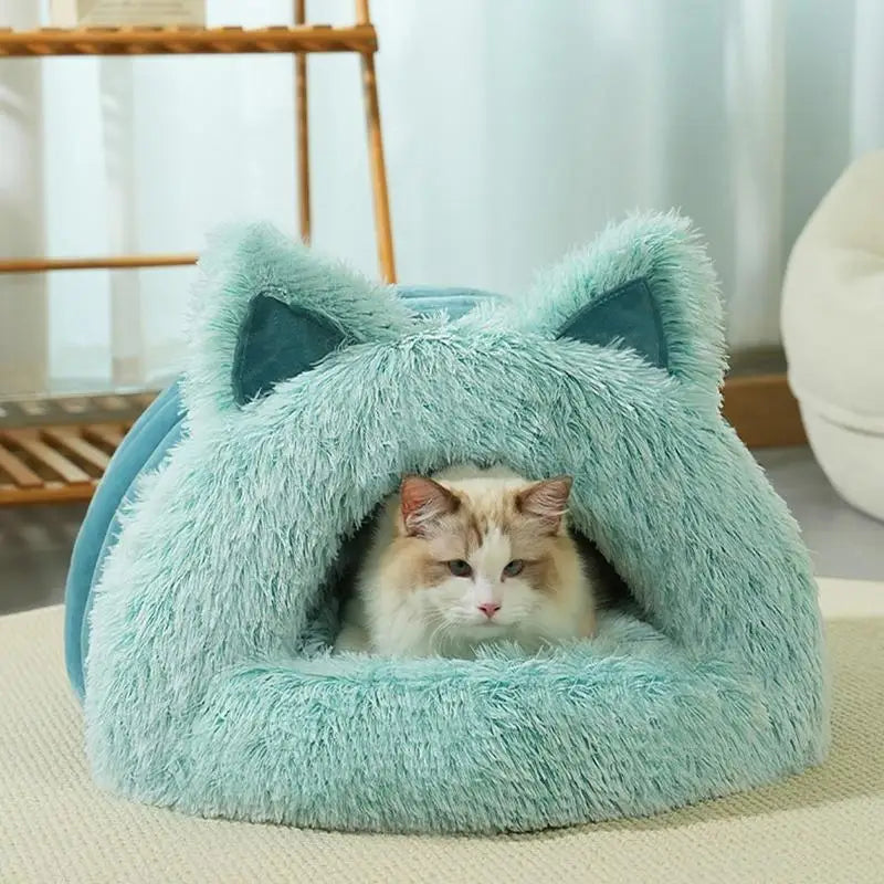 Niche fermée en peluche avec oreilles de chat — Miaousse