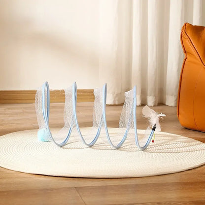 Tunnel spirale pliable avec jouet détail 10 — Miaousse