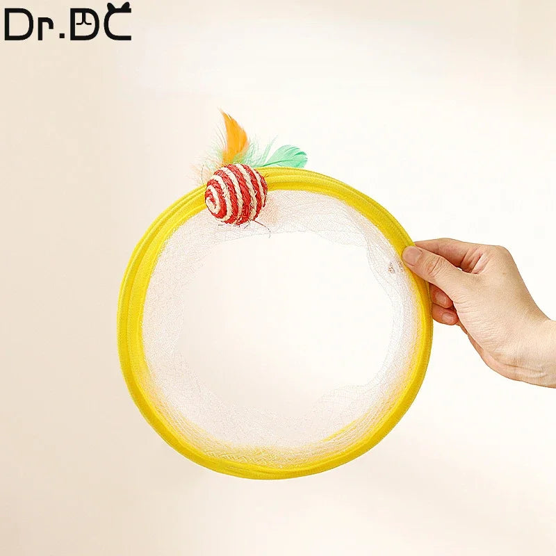 Tunnel spirale pliable avec jouet détail 4 — Miaousse