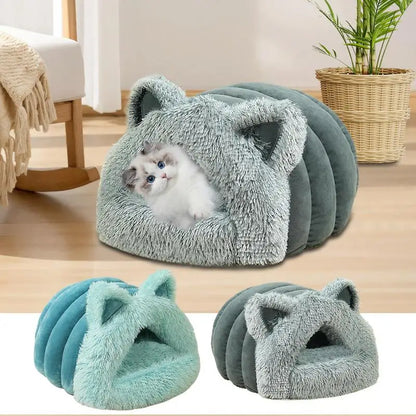 Niche fermée en peluche avec oreilles de chat détail 6 — Miaousse