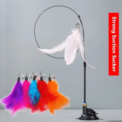 Canne à pêche pour chat avec plumes et clochette détail 9 — Miaousse