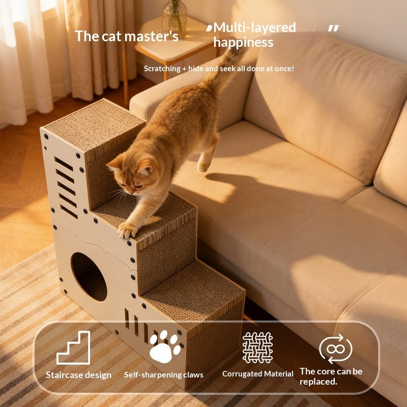 Griffoir multifonction carton ondulé design chat Miaousse