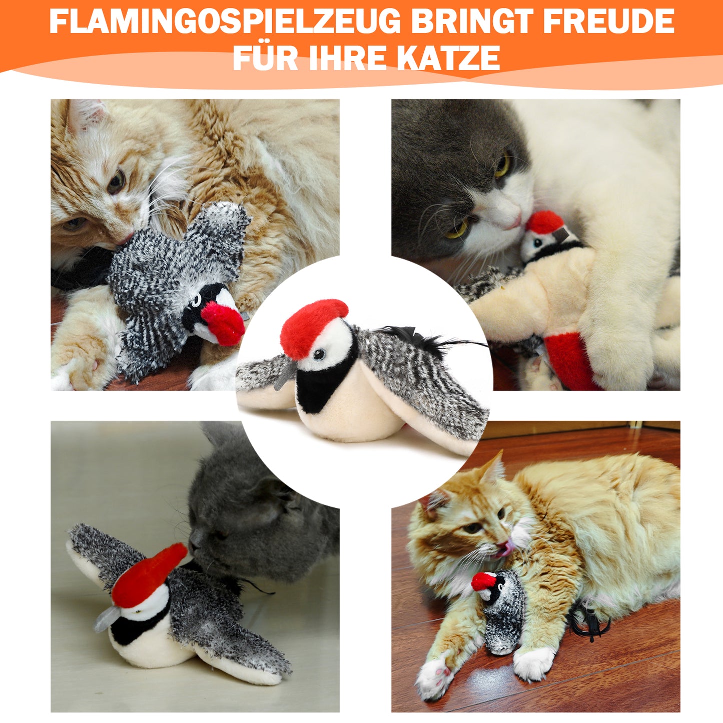 Jouet oiseau interactif rechargeable cataire chat Miaousse