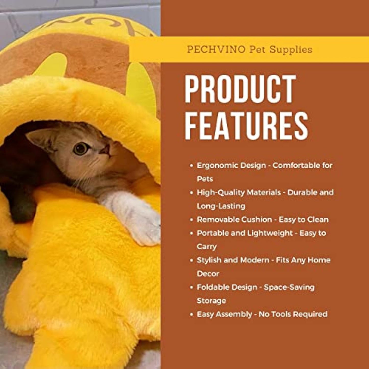Lit cocon pot de miel mousse mémoire de forme chat Miaousse