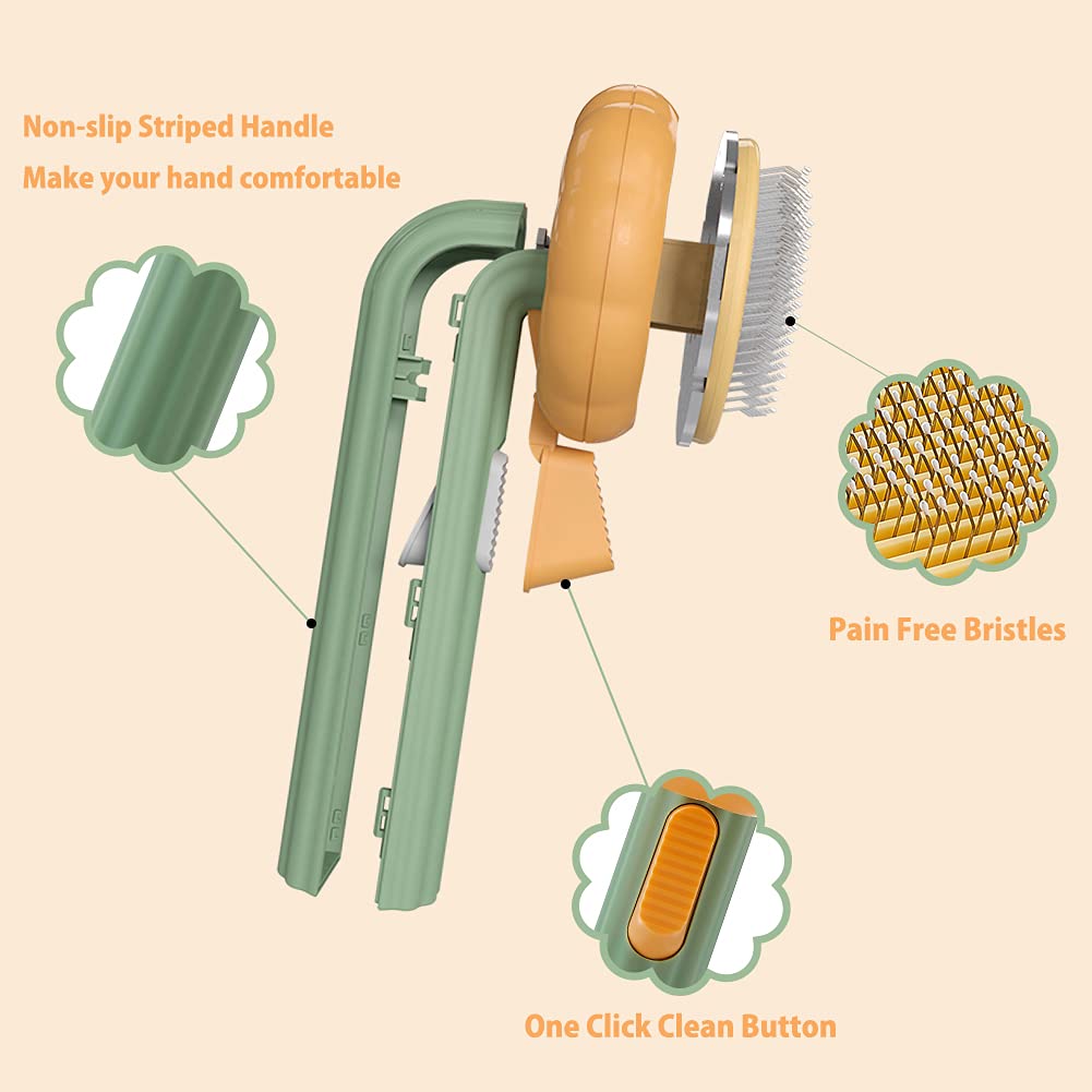 Brosse toilettage autonettoyante ergonomique détail 6 — Miaousse